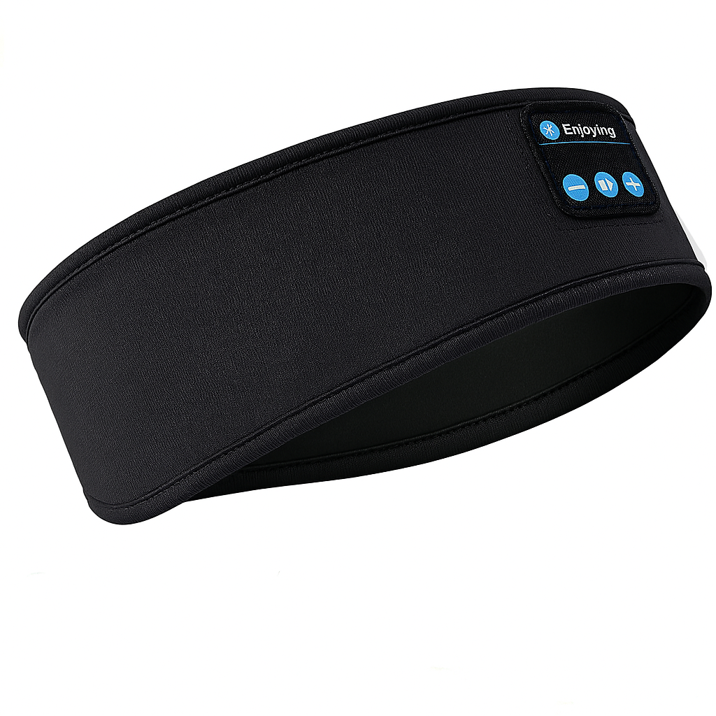 Bluetooth Sports Earphones and Sleep Mask Headband - Wireless Music Headset with Elastic Design